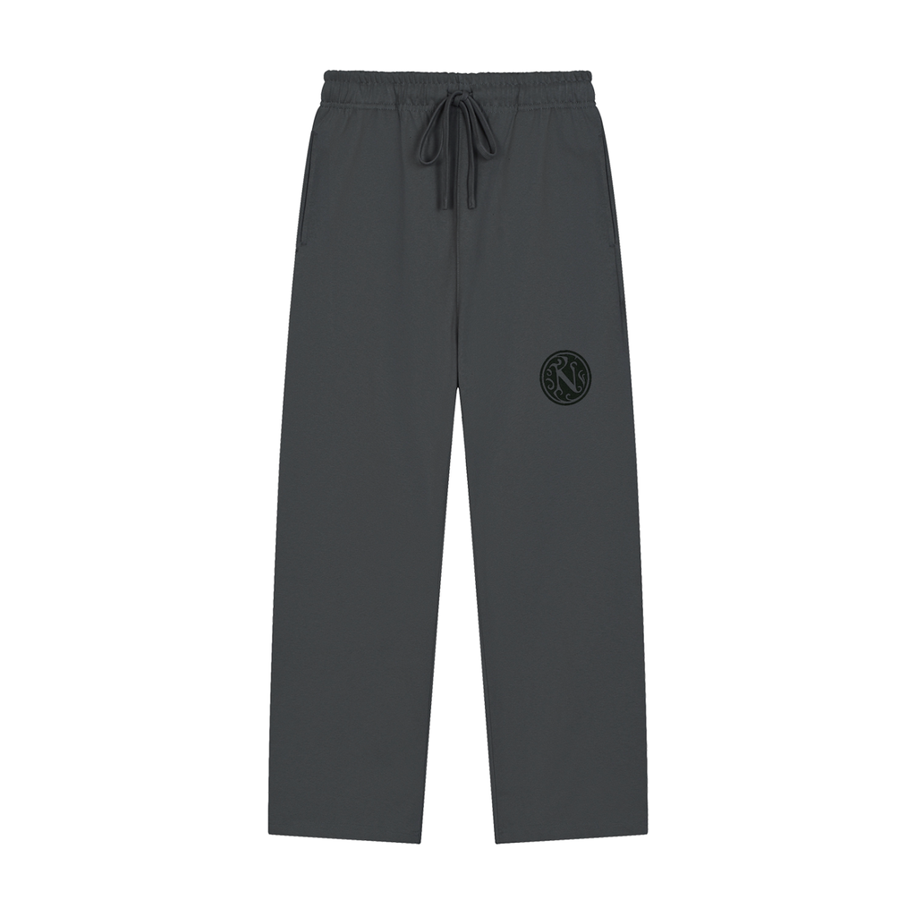 Solid Color Straight-Leg Sweatpants