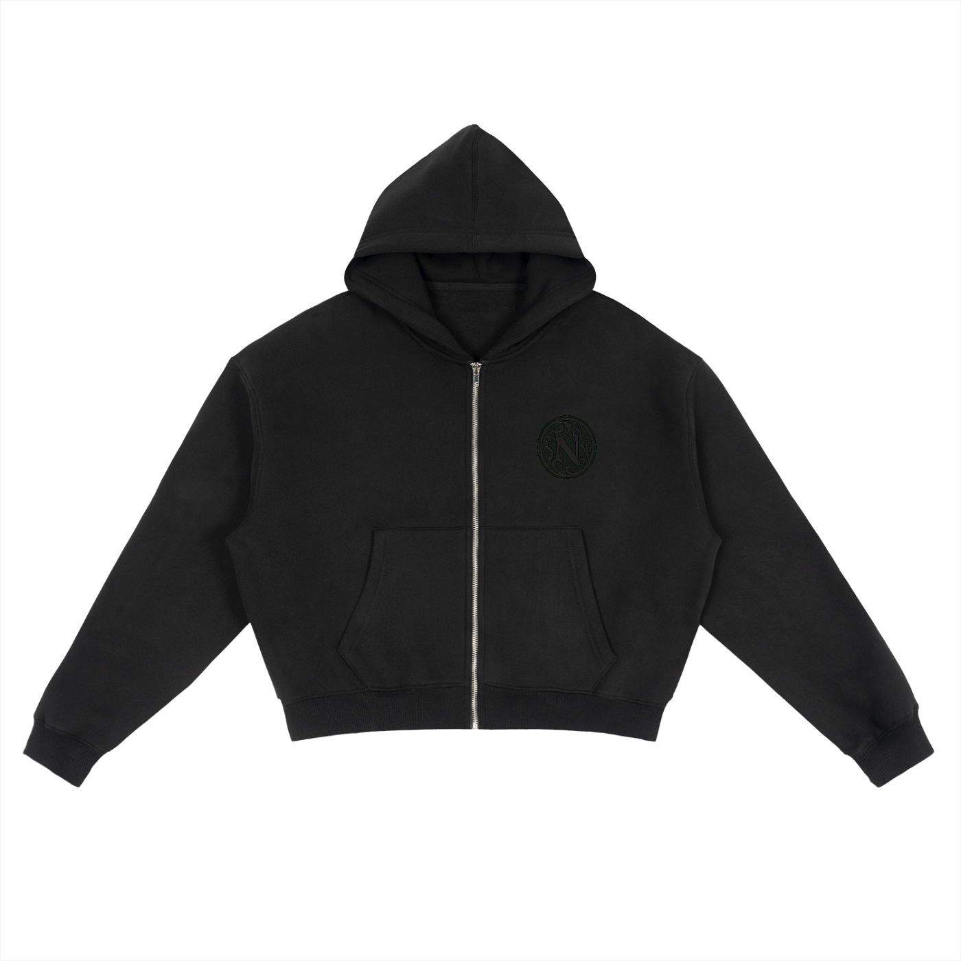 Fleece Zip-Up Boxy Hoodie