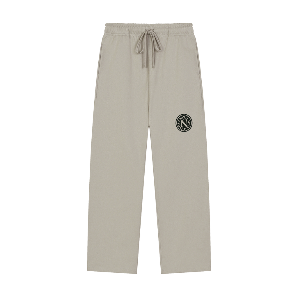 Solid Color Straight-Leg Sweatpants